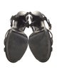 Yves Saint Laurent Rive Gauche Leather T-Strap Sandals