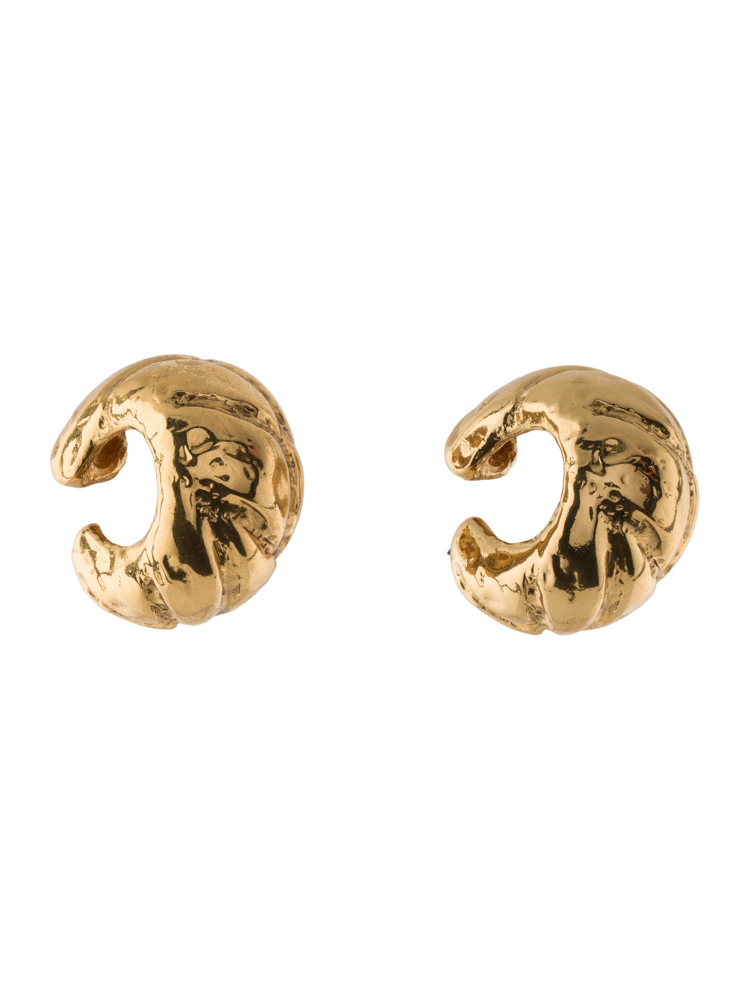 Yves Saint Laurent Vintage Textured Hoop Earrings