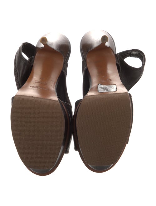 Yves Saint Laurent Leather Cutout Accent T-Strap Sandals