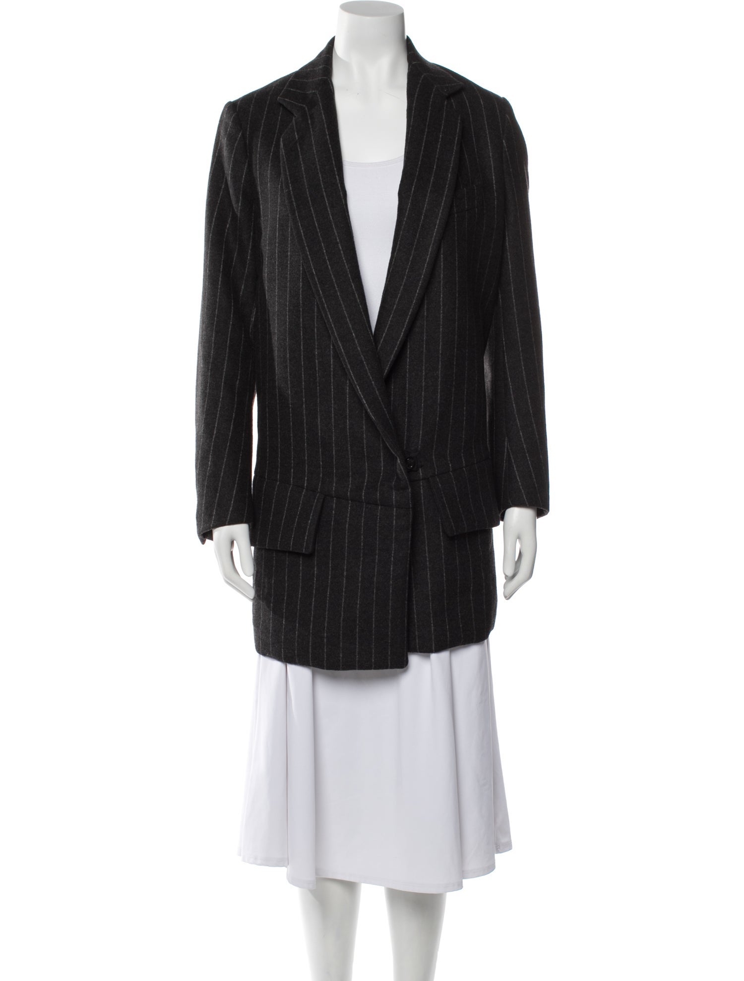 Yves Saint Laurent Wool Striped Coat
