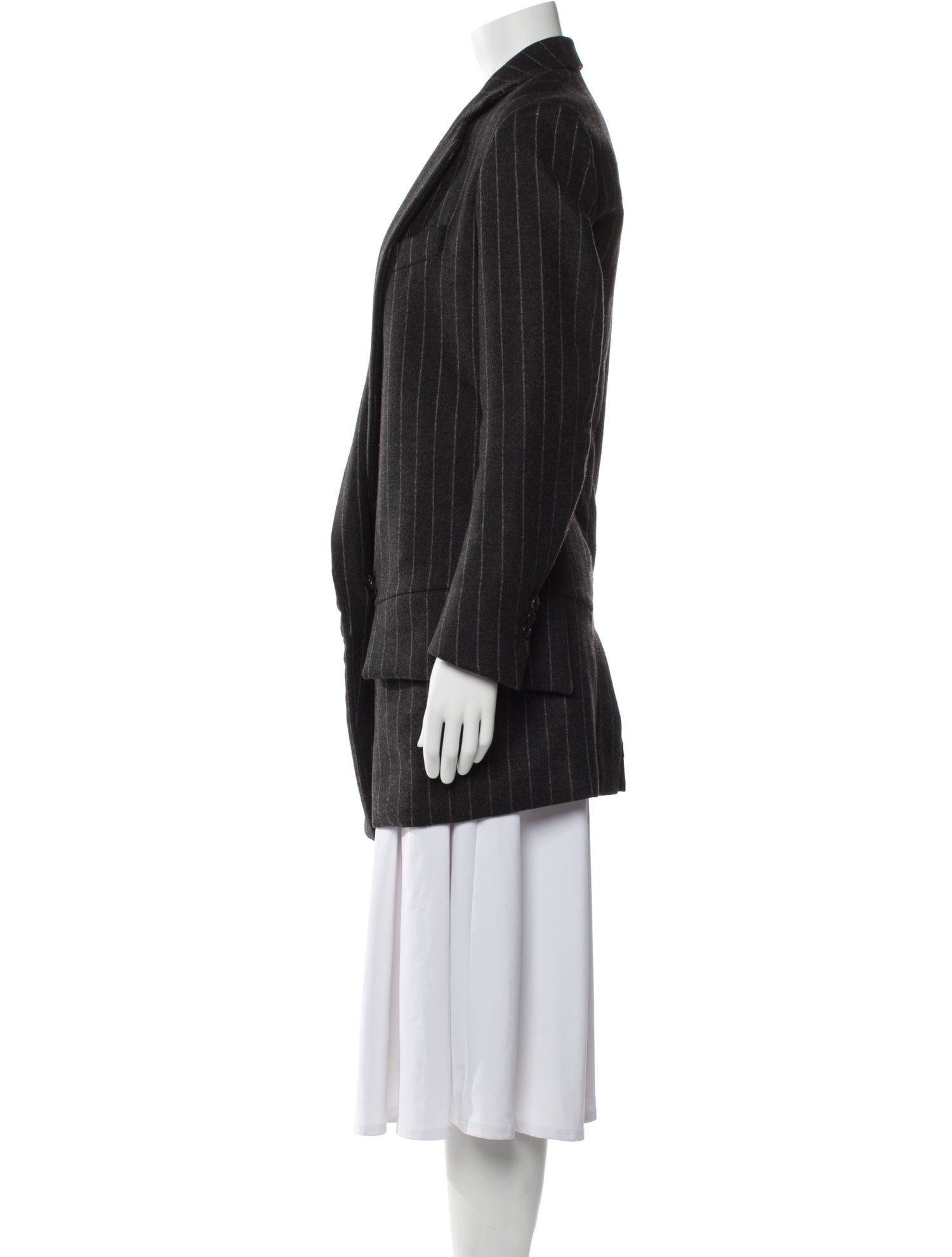 Yves Saint Laurent Wool Striped Coat