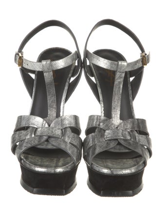 Saint Laurent Leather T-Strap Sandals