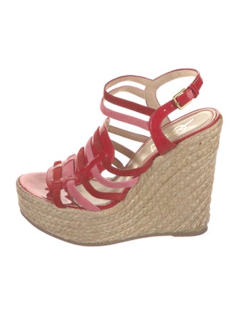 Yves Saint Laurent Patent Leather Braided Accents Espadrilles