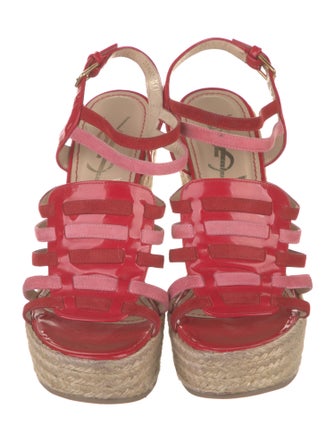 Yves Saint Laurent Patent Leather Braided Accents Espadrilles