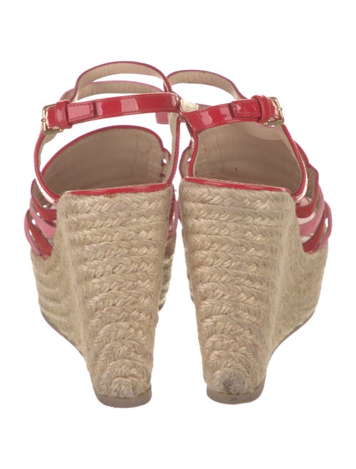 Yves Saint Laurent Patent Leather Braided Accents Espadrilles