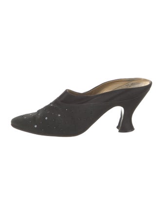 Yves Saint Laurent Satin Sequin Embellishments Mules