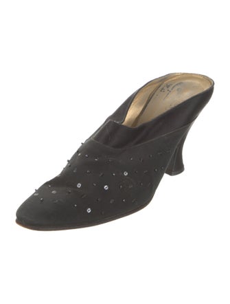 Yves Saint Laurent Satin Sequin Embellishments Mules
