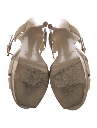 Saint Laurent Patent Leather T-Strap Sandals