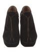 Yves Saint Laurent Suede Leather Trim Embellishment Lace-Up Boots