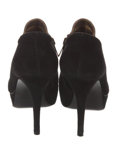 Yves Saint Laurent Suede Leather Trim Embellishment Lace-Up Boots