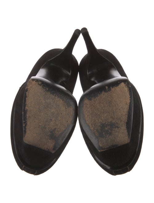 Yves Saint Laurent Suede Leather Trim Embellishment Lace-Up Boots