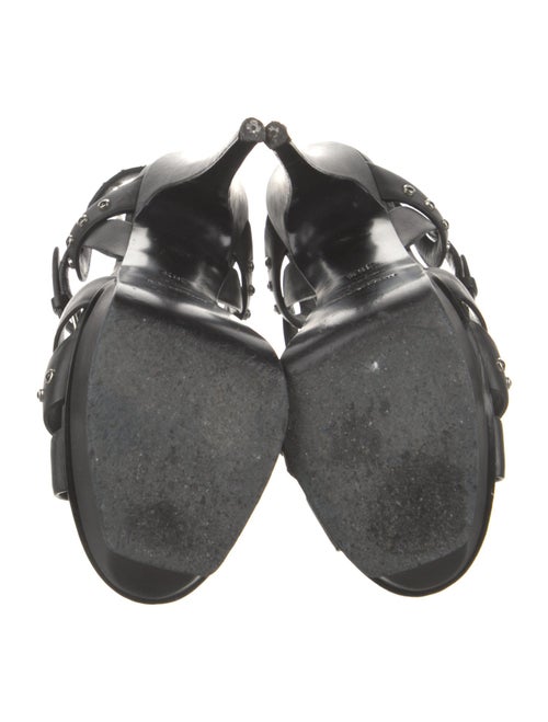 Yves Saint Laurent Leather Studded Accents T-Strap Sandals