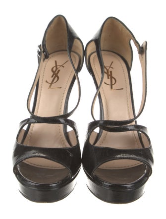 Yves Saint Laurent Patent Leather Slingback Sandals