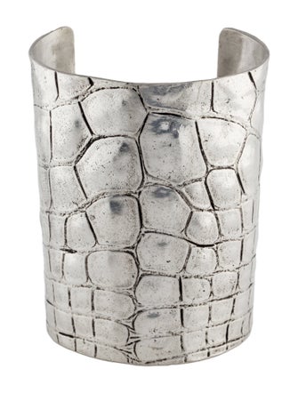 Yves Saint Laurent Crocodile Embossed Cuff