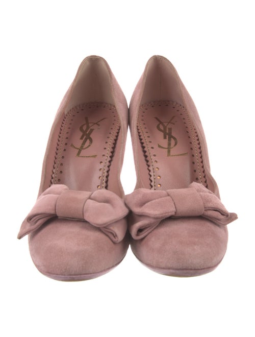 Yves Saint Laurent Suede Bow Accents Pumps