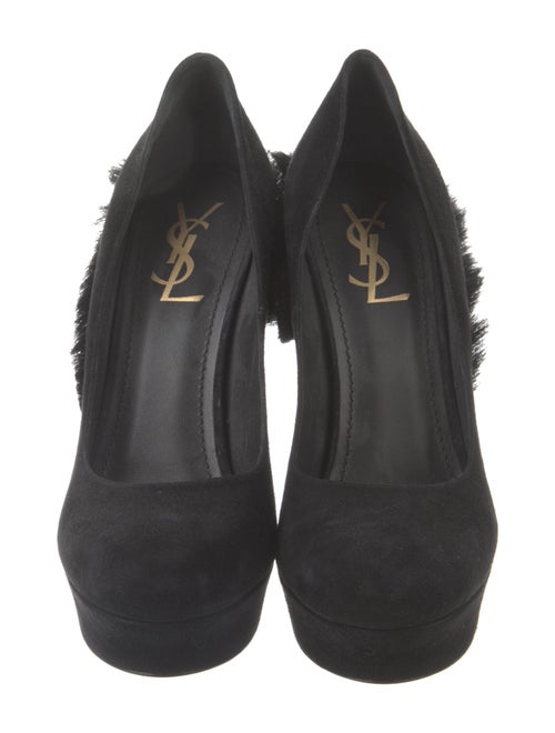 Yves Saint Laurent Suede Fringe Trim Accent Pumps