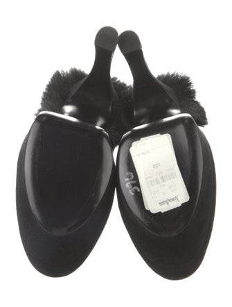 Yves Saint Laurent Suede Fringe Trim Accent Pumps