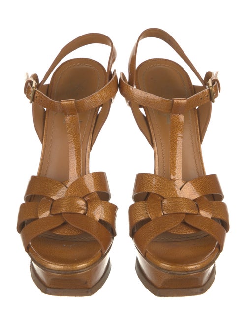Yves Saint Laurent Patent Leather T-Strap Sandals
