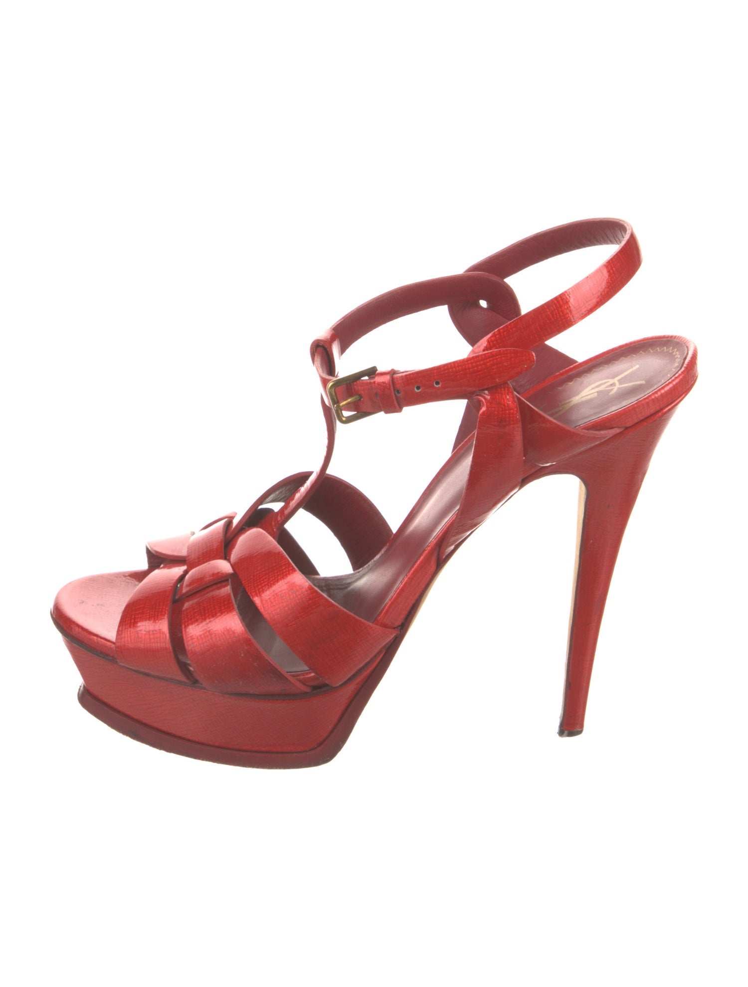 Yves Saint Laurent Leather T-Strap Sandals