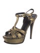 Yves Saint Laurent Leather T-Strap Sandals