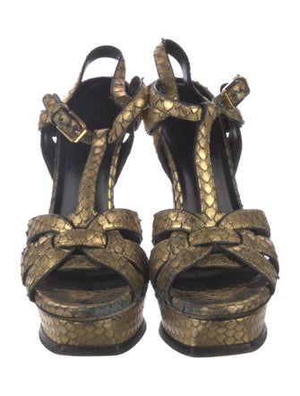 Yves Saint Laurent Leather T-Strap Sandals