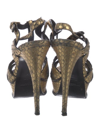 Yves Saint Laurent Leather T-Strap Sandals