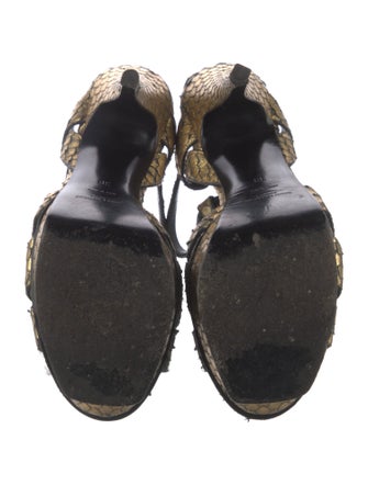 Yves Saint Laurent Leather T-Strap Sandals