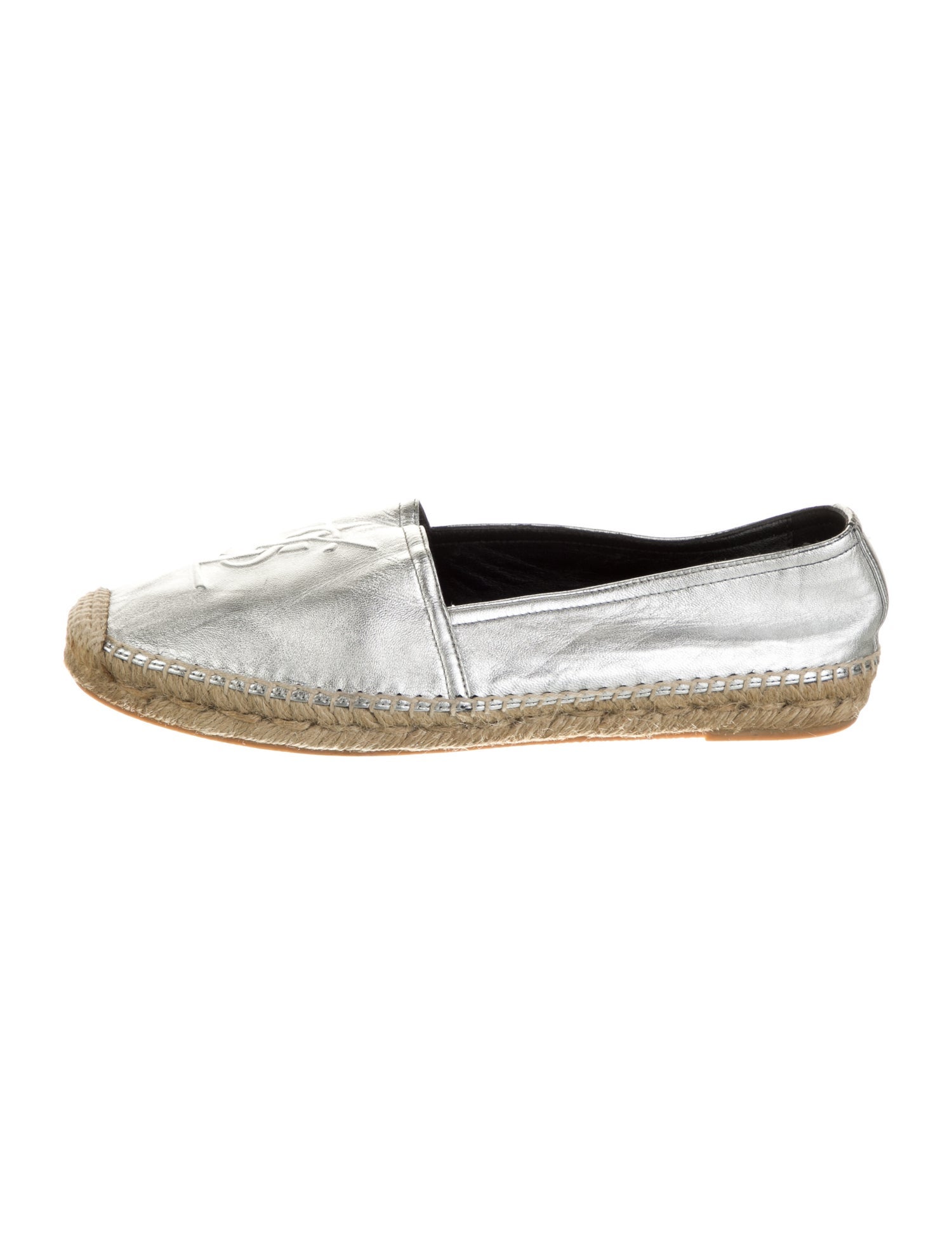 Saint Laurent Signature Logo Leather Espadrilles