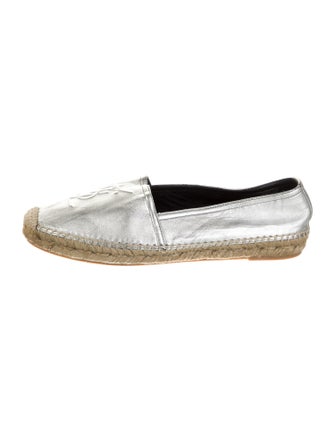 Saint Laurent Signature Logo Leather Espadrilles