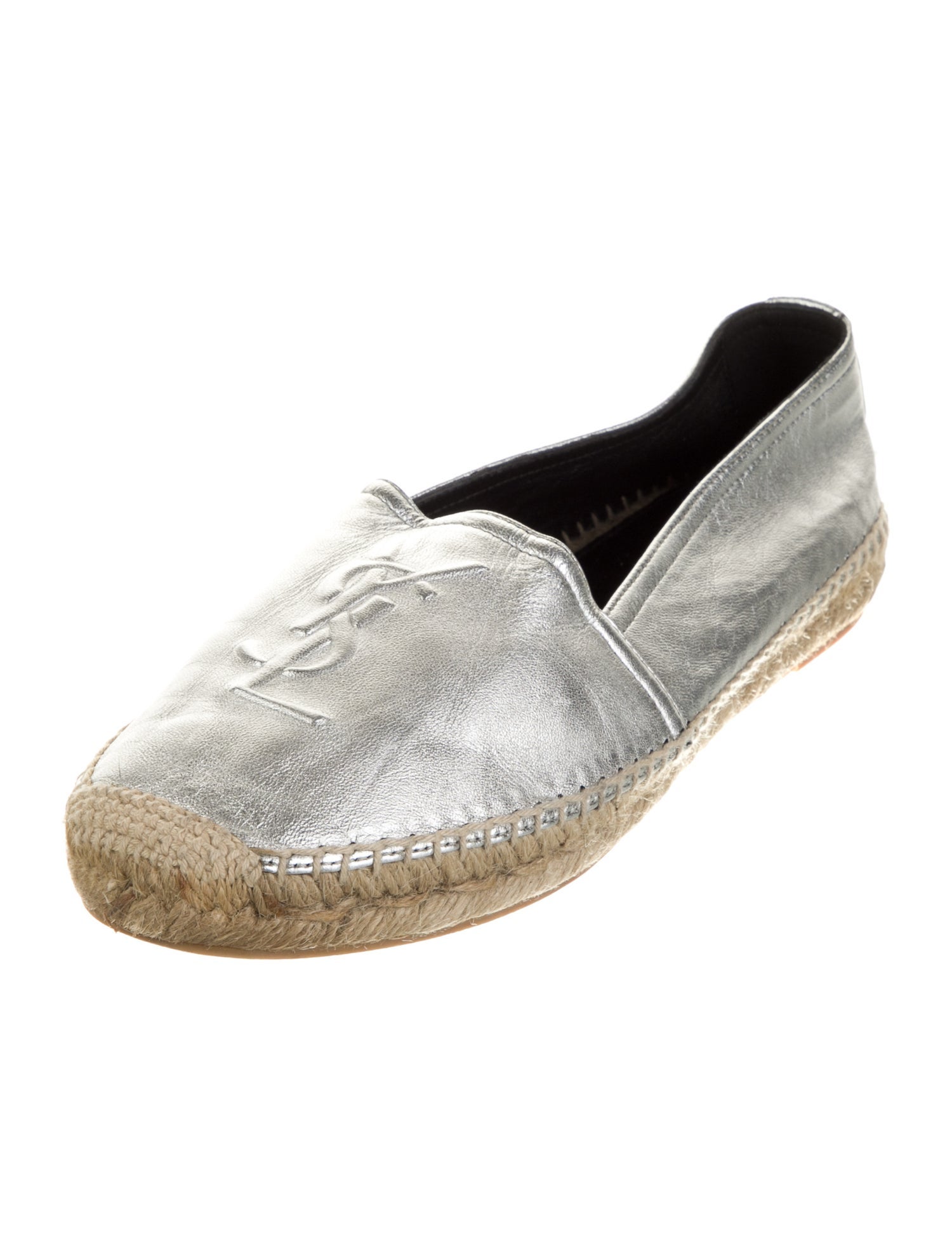 Saint Laurent Signature Logo Leather Espadrilles