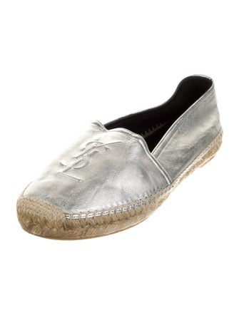 Saint Laurent Signature Logo Leather Espadrilles