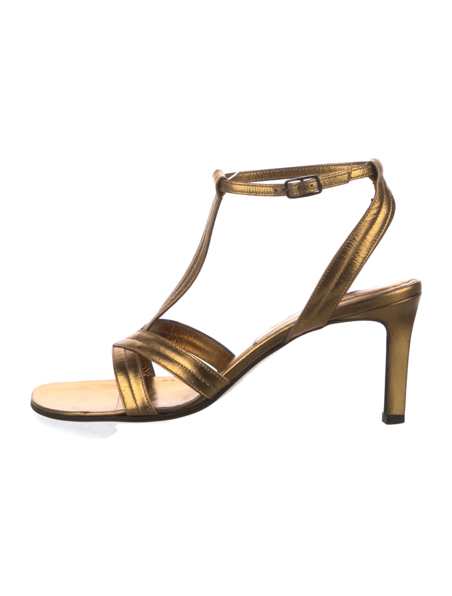 Yves Saint Laurent Leather T-Strap Sandals