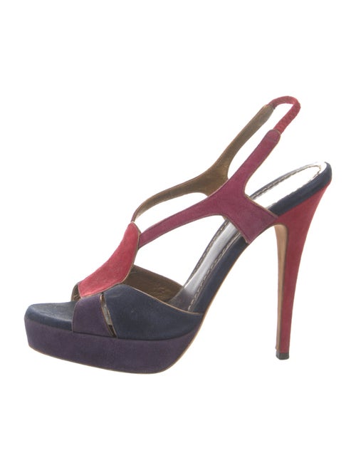 Yves Saint Laurent Suede T-Strap Sandals