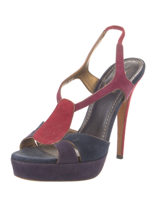 Yves Saint Laurent Suede T-Strap Sandals