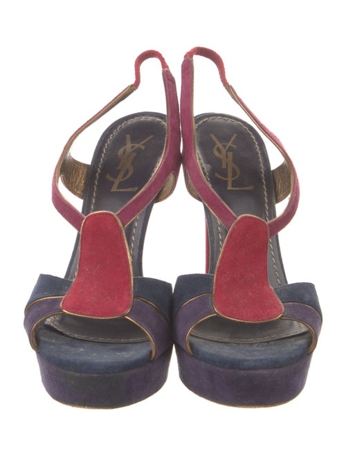 Yves Saint Laurent Suede T-Strap Sandals