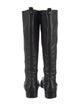 Yves Saint Laurent Leather Grosgrain Trim Riding Boots