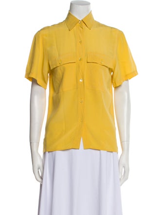 Yves Saint Laurent Short Sleeve Button-Up Top