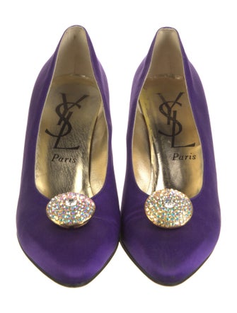 Yves Saint Laurent Satin Crystal Embellishments Pumps