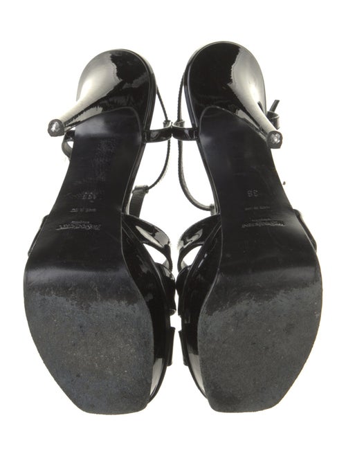 Yves Saint Laurent Rive Gauche Patent Leather T-Strap Sandals