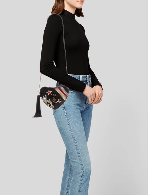 Saint Laurent Leather Monogram Rock Star Patchwork Heart