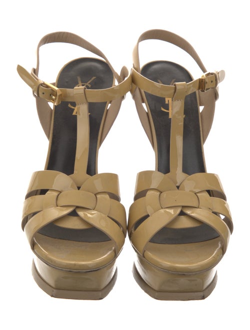 Saint Laurent Patent Leather T-Strap Sandals