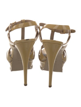 Saint Laurent Patent Leather T-Strap Sandals
