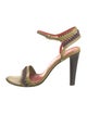 Yves Saint Laurent Leather Colorblock Pattern Sandals