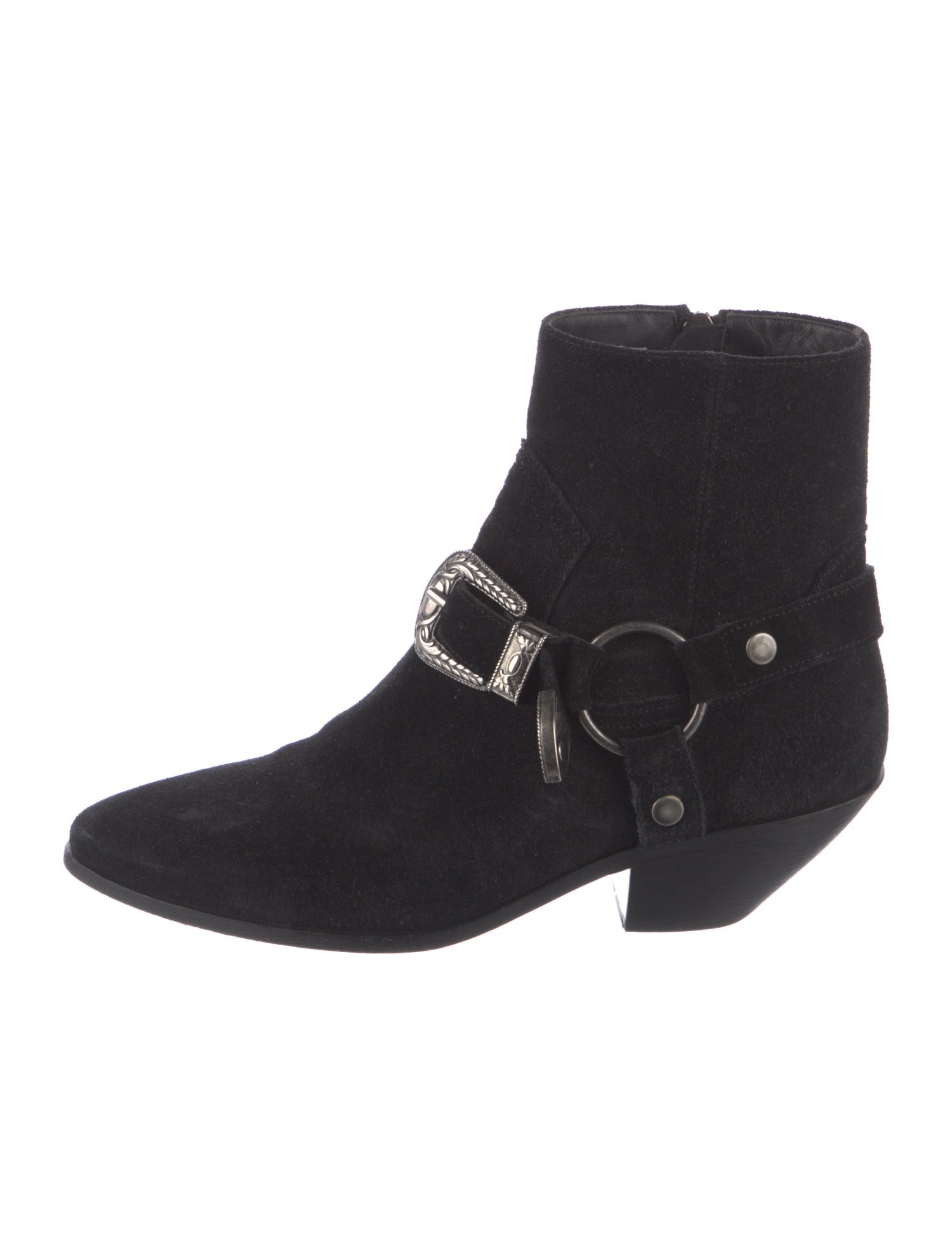 Yves Saint Laurent Suede Moto Boots