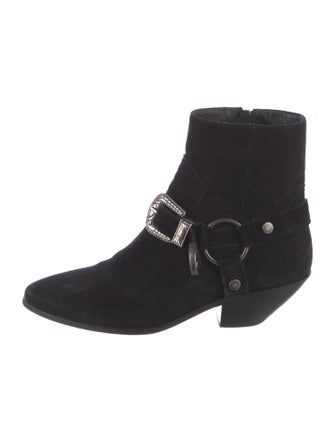 Yves Saint Laurent Suede Moto Boots