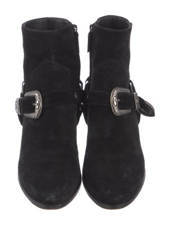 Yves Saint Laurent Suede Moto Boots