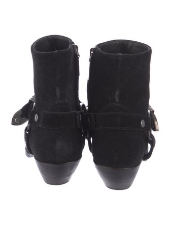Yves Saint Laurent Suede Moto Boots
