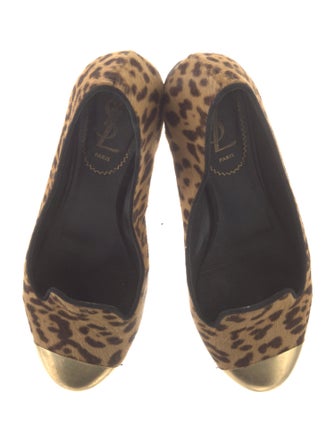 Yves Saint Laurent Ponyhair Animal Print Flats