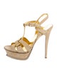 Yves Saint Laurent Suede T-Strap Sandals