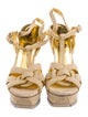 Yves Saint Laurent Suede T-Strap Sandals